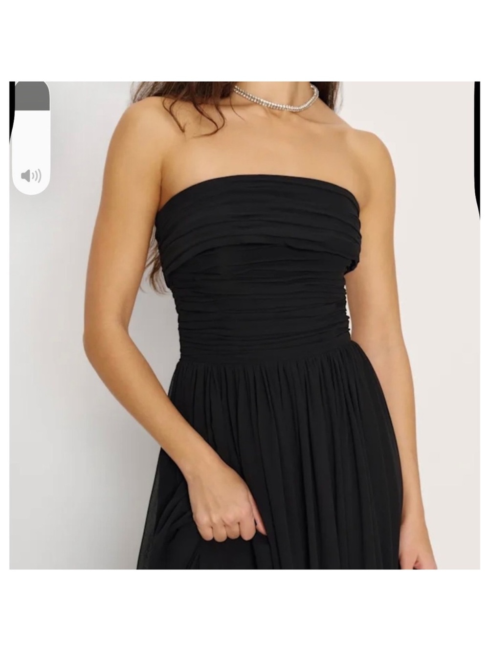 Reformation Lissa Dress — Black Strapless Midi - Picture 3 of 10
